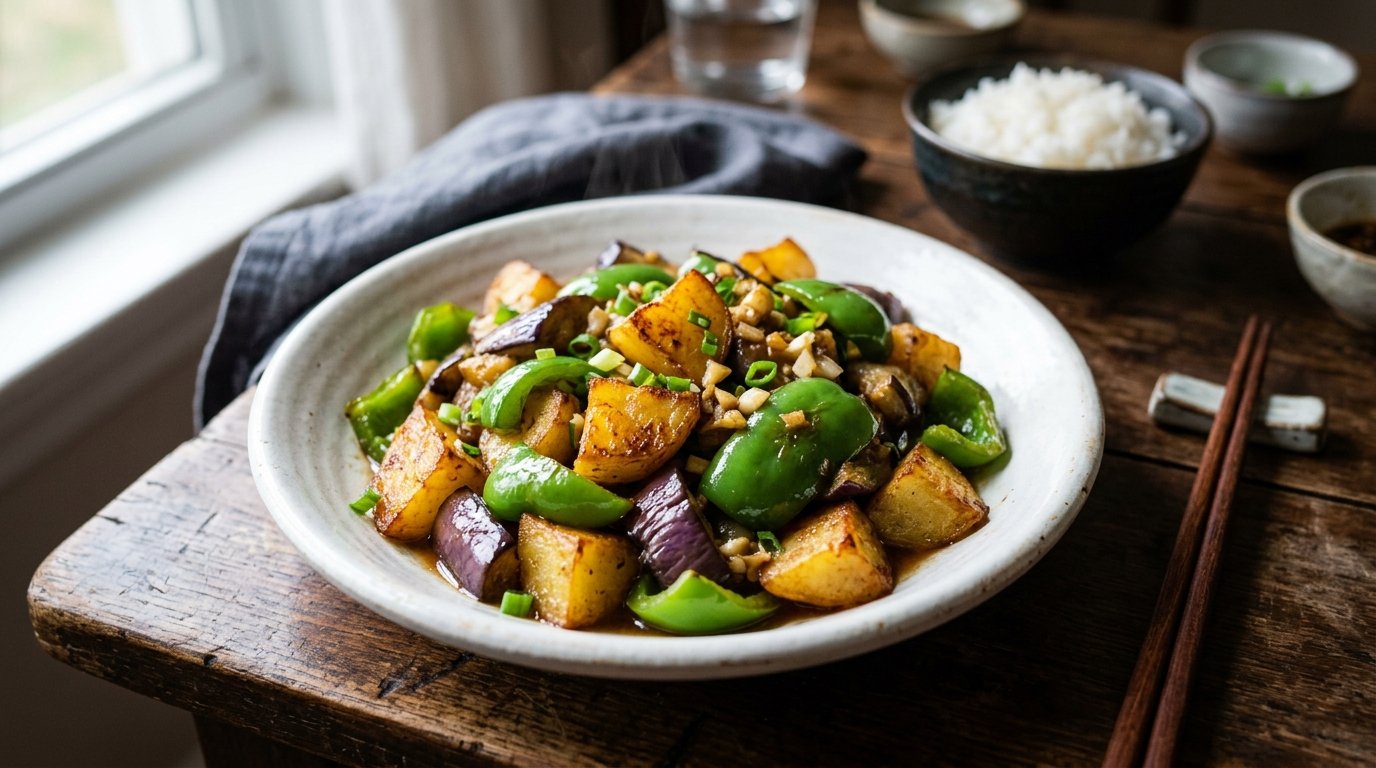 Glasiert geschmorte Knoblauch-Auberginen (Youmen Qiezi)