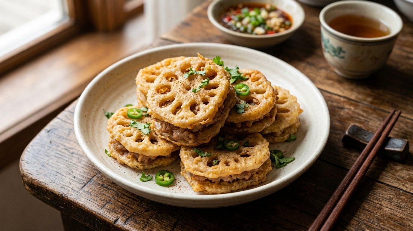 Gefüllte Lotuswurzeltaschen (Zha Ouhe)